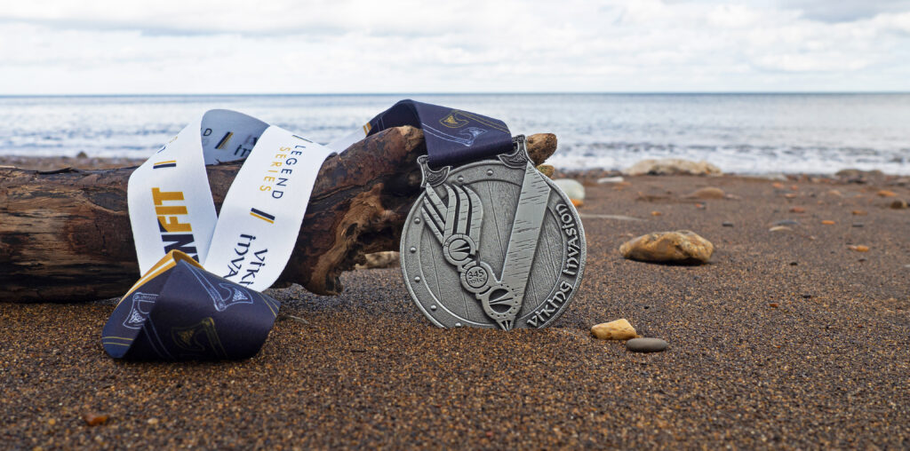 Viking invasion virtual challenge medal. TernFit virtual run challenge, virtual swim challenge, virtual cycle challenge, virtual walk challenge.
